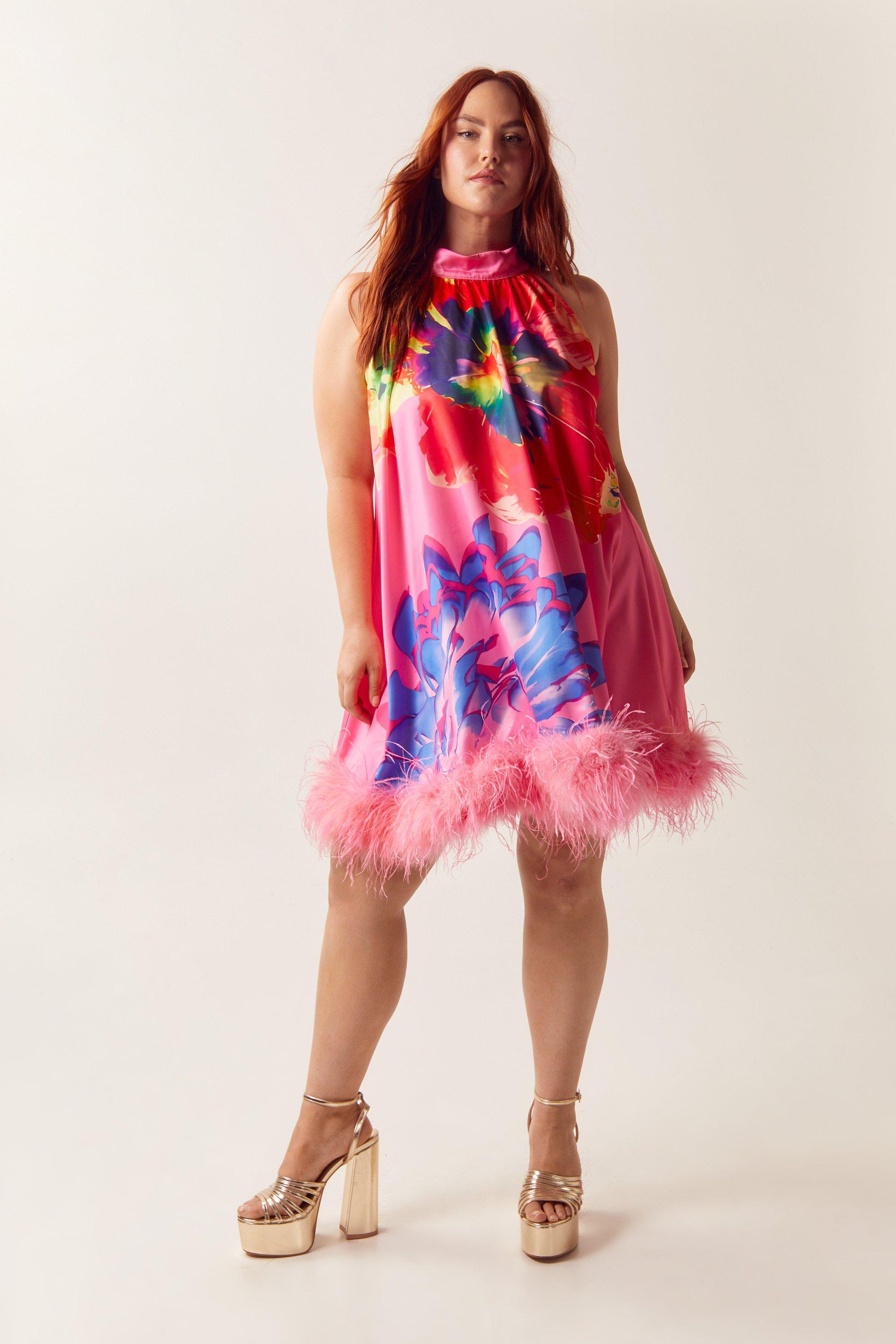 Plus Size Floral Halterneck Sleeveless Swing Dress | Nasty Gal